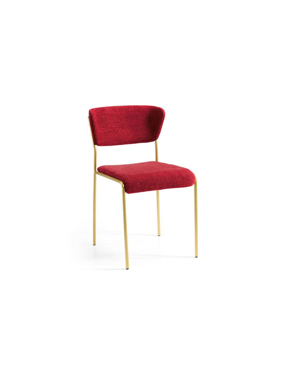 Sedia in pelle di design Giglio con schienale curvo e seduta rivestita in pelle, cuoio o tessuti pregiati.