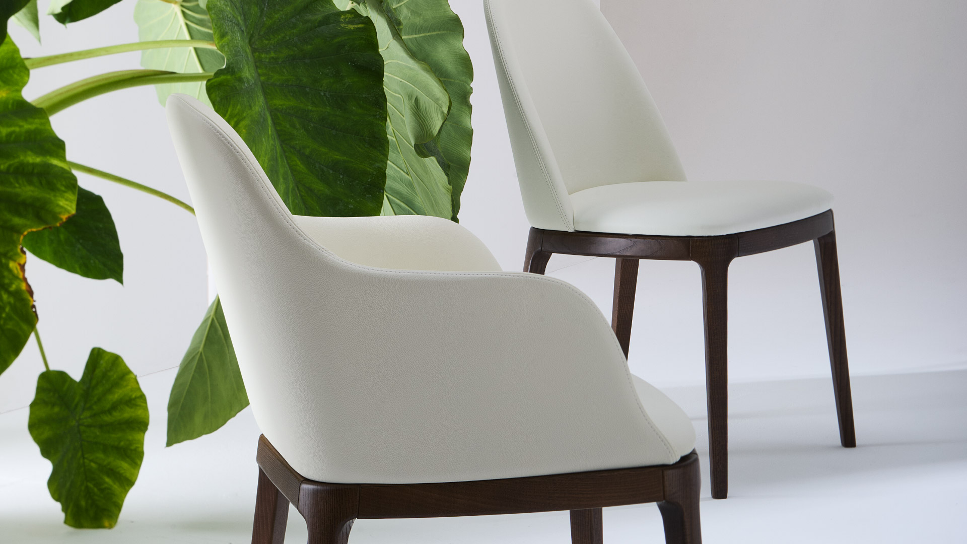 Sedia in legno Sofia ambientata in sala da pranzo contemporanea – Julia Italia